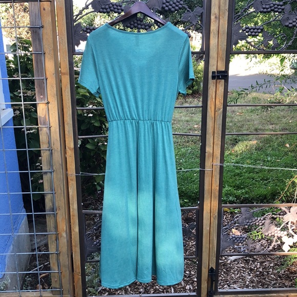 Nora Cora sea green jersey midi dress size L - Picture 2 of 7